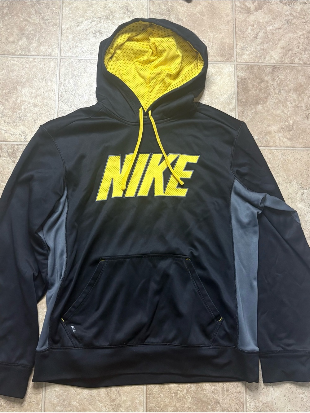 Nike Black and Yellow Hoodie